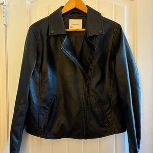 Anthropologie faux leather jacket - black- large